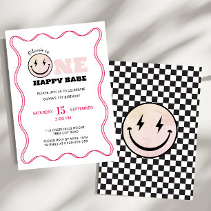 Een gelukkig Babe Retro Meisjes Verjaardagsfeest Kaart