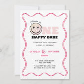 Een gelukkig Babe Retro Meisjes Verjaardagsfeest Kaart (Voorkant)