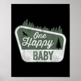 Eén gelukkig baby bijpassende gezinsverjaardagsfee poster