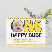 Een gelukkig Dude Happy Face Check Jongen Verjaard Kaart (Staand voorkant)