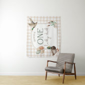 Eén Gelukkig Eend Verjaardagsbanner met Naam Wandkleed (In situ)
