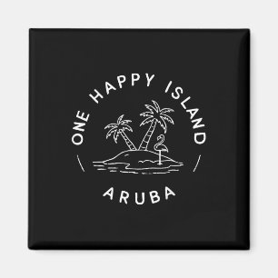 Eén Gelukkig Eiland Aruba Souvenir Zomer Vakantie Magneet