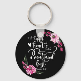 Een gelukkig hart heeft een continu feest sleutelhanger