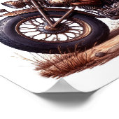 Een Gelukkig Jong Kind dat op een Steampunk Motor Poster (Hoek)