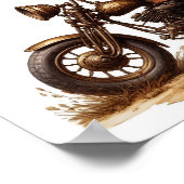 Een Gelukkig Jong Kind dat op een Steampunk Motor Poster (Hoek)