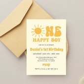 Eén Gelukkig Jongen, Zonneschijn 1e Verjaardag Kaart