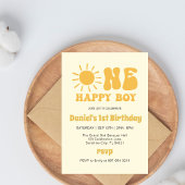 Eén Gelukkig Jongen, Zonneschijn 1e Verjaardag Kaart