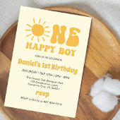 Eén Gelukkig Jongen, Zonneschijn 1e Verjaardag Kaart