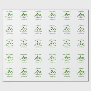 Een gelukkig kamp groene berg zon 1e verjaardag  cadeaupapier