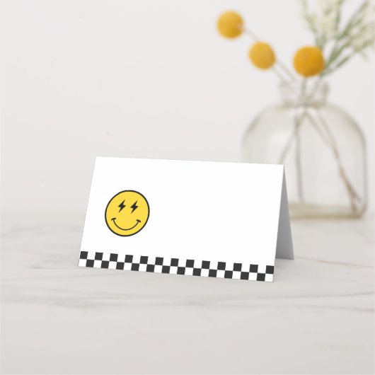 Eén Gelukkig Kerel Smile Face Verjaardagsfeestje Plaatskaartje (Achterkant)