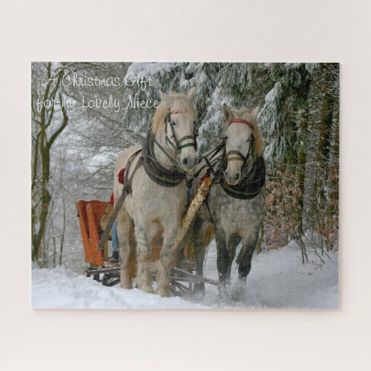 Een gelukkig kerstcadeautje voor mijn nicht. legpuzzel (Horizontaal)