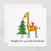 Een gelukkig kerstfeest - Giraffe Feestdagenkaart (Voorkant / Achterkant)