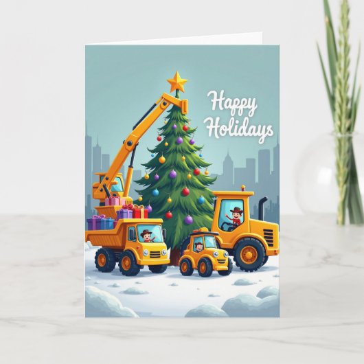 Een Gelukkig Kerstmis Opbouwen Kaart (Voorkant)