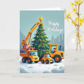 Een Gelukkig Kerstmis Opbouwen Kaart (Gele Bloem)