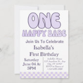 Eén gelukkig kleine meid 1e verjaardagsfeestje per kaart (Voorkant)