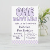 Eén gelukkig kleine meid 1e verjaardagsfeestje per kaart (Staand voorkant)