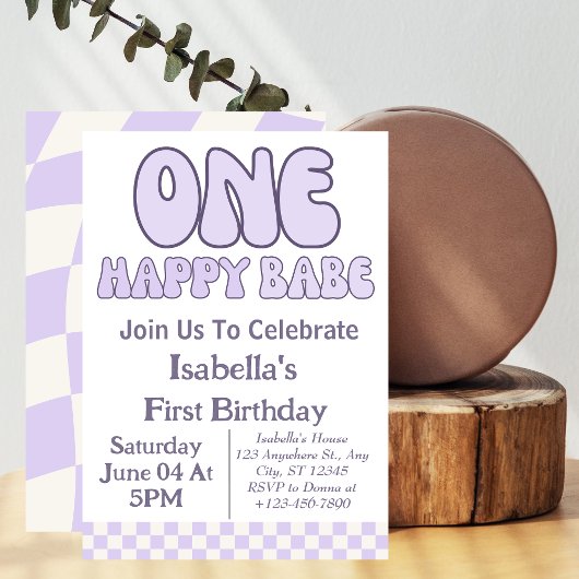 Eén gelukkig kleine meid 1e verjaardagsfeestje per kaart