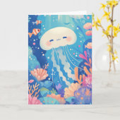 Een gelukkig kwallenparadijs kaart (Gele Bloem)