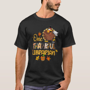 Een gelukkig Librarian Turkey Pilgrim Pet Thanksgi T-shirt