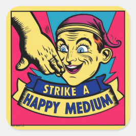 Een gelukkig medium slaan vierkante sticker