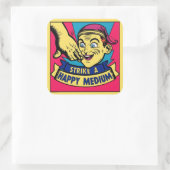 Een gelukkig medium slaan vierkante sticker (Tas)