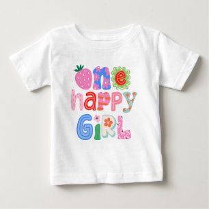 Eén Gelukkig Meisje 1e Verjaardagsshirt
