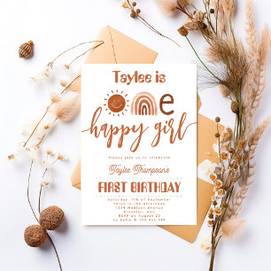 Een gelukkig Meisje Boho Rainbow Sunshine Verjaard Kaart