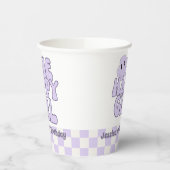 Een gelukkig meisje eerste verjaardag roze papieren bekers (Links)