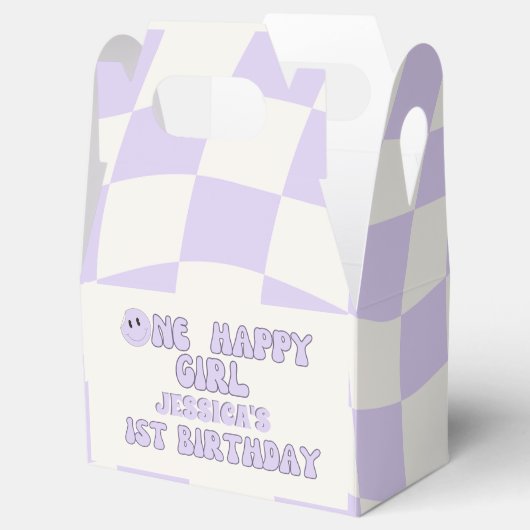 Een gelukkig meisje Retro 1e verjaardag Party Bedankdoosjes (Geopend)