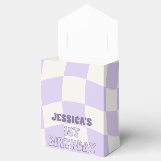 Een Gelukkig Meisje Retro 1e Verjaardagsfeestje Fa Bedankdoosjes (Geopend)