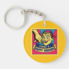 Een Gelukkig Middelweg Slaan Sleutelhanger