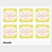 Een gelukkig Moederdag Wenskaart Vierkante Sticker (Vel)