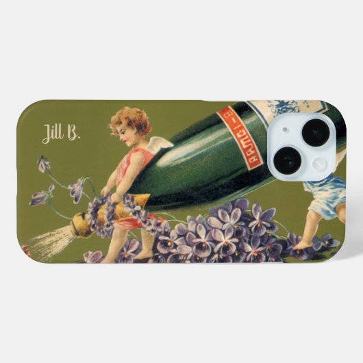 Een Gelukkig Nieuwjaar, Angels met Champagne Case-Mate iPhone Case (Achterkant (horizontaal))