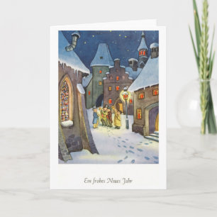 Een gelukkig Nieuwjaar, Duitse Vintage Feestdagen Kaart