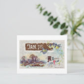 Een gelukkig nieuwjaar feestdagenkaart (Staand voorkant)