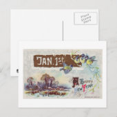 Een gelukkig nieuwjaar feestdagenkaart (Voorkant / Achterkant)