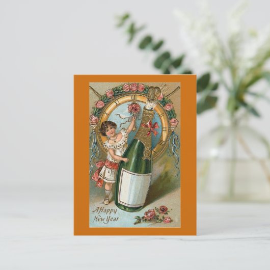 Een gelukkig nieuwjaar feestdagenkaart (Staand voorkant)