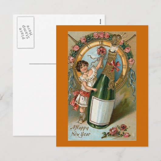 Een gelukkig nieuwjaar feestdagenkaart (Voorkant / Achterkant)