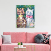Een Gelukkig Paar | Louis Wain | Canvas Afdruk (Insitu (Woonkamer))