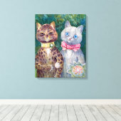 Een Gelukkig Paar | Louis Wain | Canvas Afdruk (Insitu (Houten vloer))