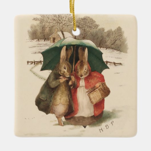 “Een gelukkig paar” van Beatrix Potter Keramisch Ornament (Voorkant)