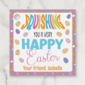 Een gelukkig paastje voor je bedankjes labels (Voorkant)