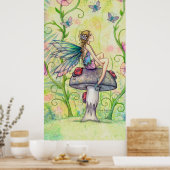 Een gelukkig Poster van de Plaats Fairy en Ladybug (Keuken)