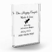 Een gelukkig stel, laten we avontuur beginnen huwe fotoblokken (Links)