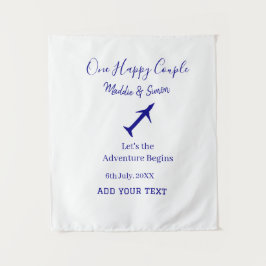 Een gelukkig stel, laten we avontuur beginnen huwe wandkleed