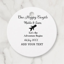 Een gelukkig stel, laten we avontuur beginnen trou bedankjes labels