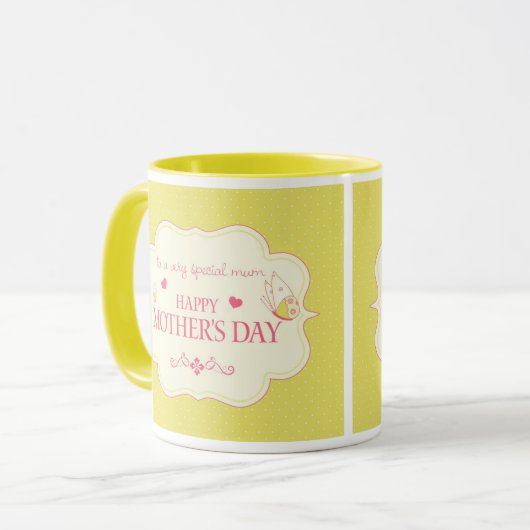 Een gelukkig Wenskaart van het Moederdag Mok (Voorkant links)