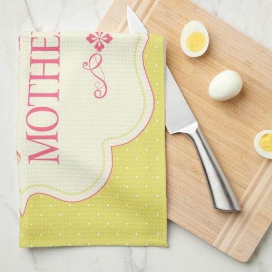 Een gelukkig Wenskaart van het Moederdag Theedoek (Quarter Fold)