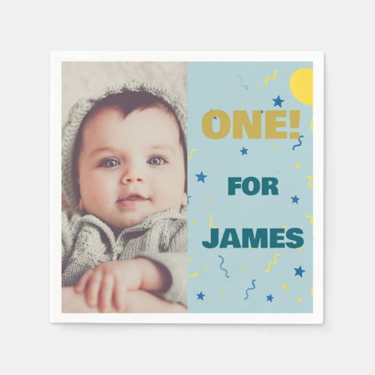 Een gelukkige 1e verjaardag Photo Party Servet (Voorkant)