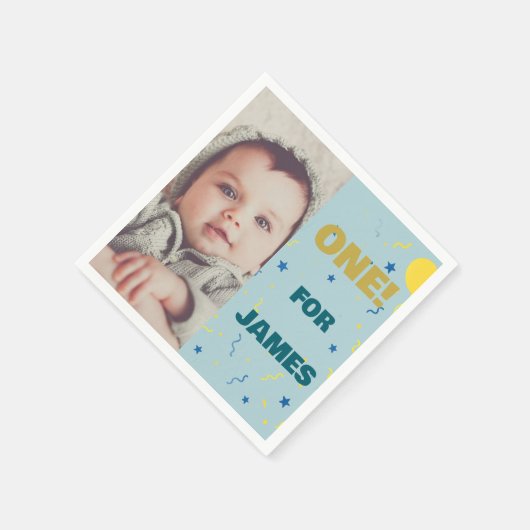 Een gelukkige 1e verjaardag Photo Party Servet (Hoek)